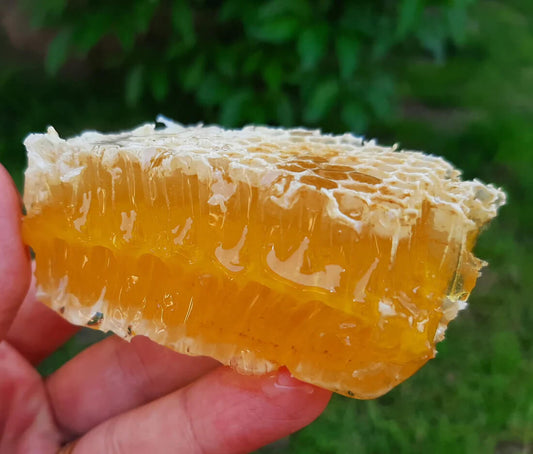 Crystallised raw honey in a jar - a natural sign of purity